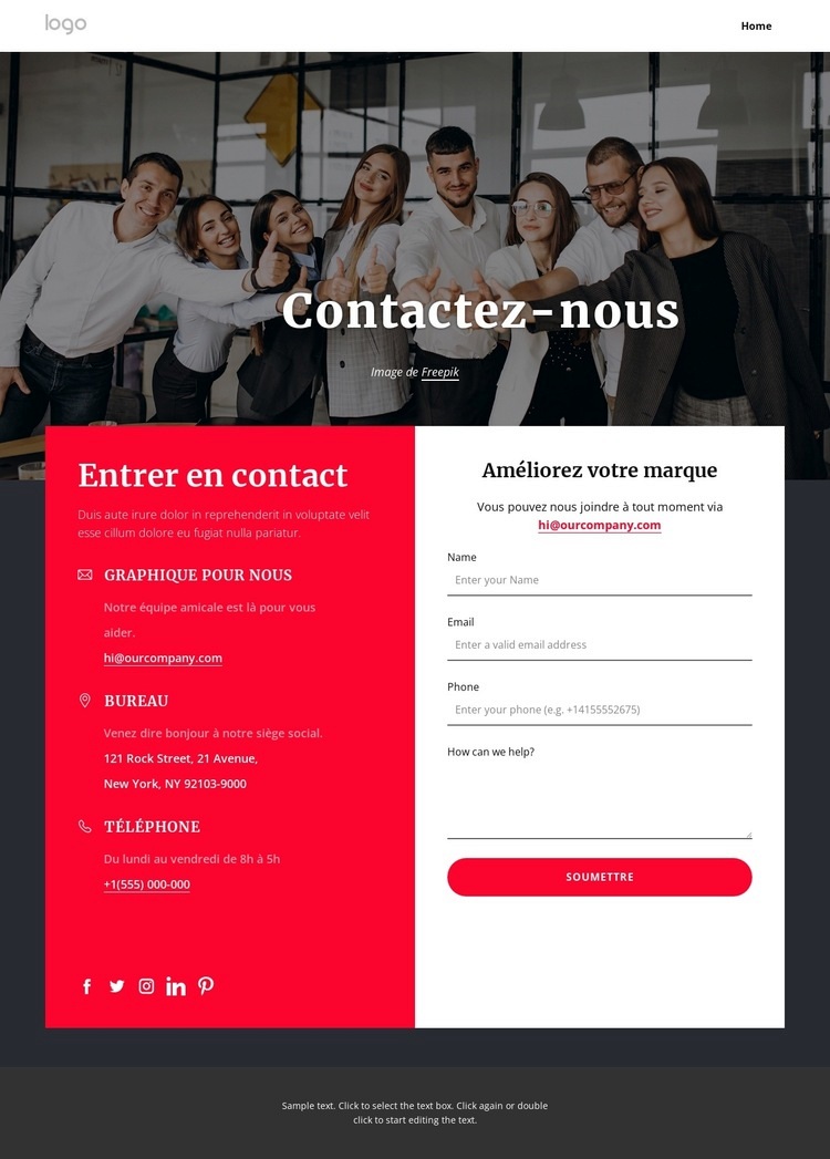 Améliorez votre marque aujourd'hui Conception de site Web