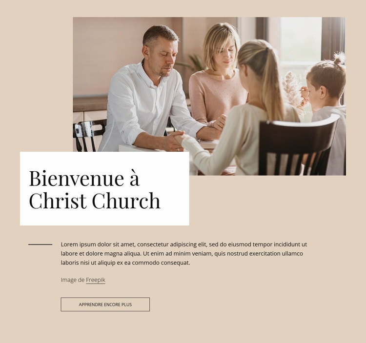 Bienvenue à l'église Crist Créateur de site Web HTML