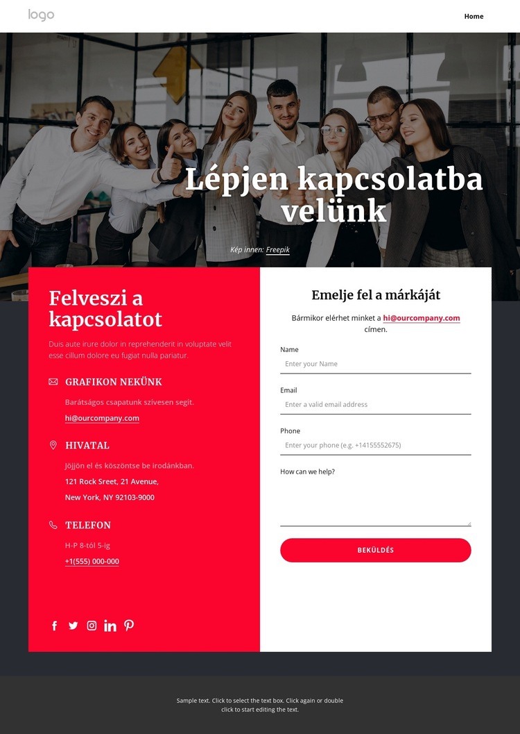 Növelje márkáját még ma CSS sablon