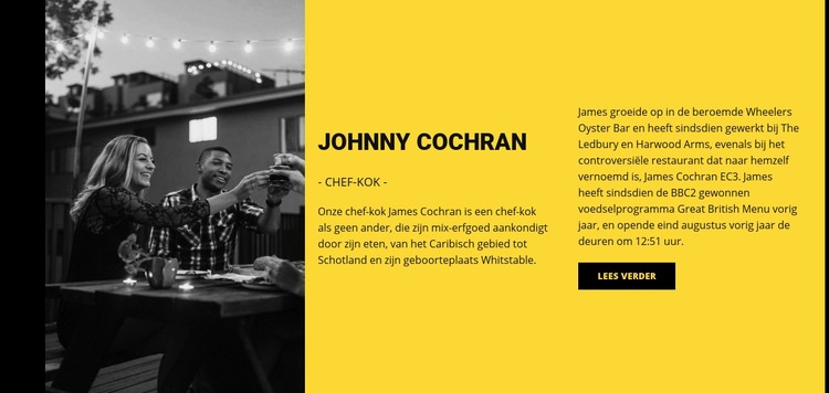 Nieuwe smaken van de chef Website mockup