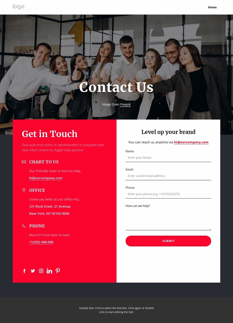 Level up your brand today Website Builder Templates