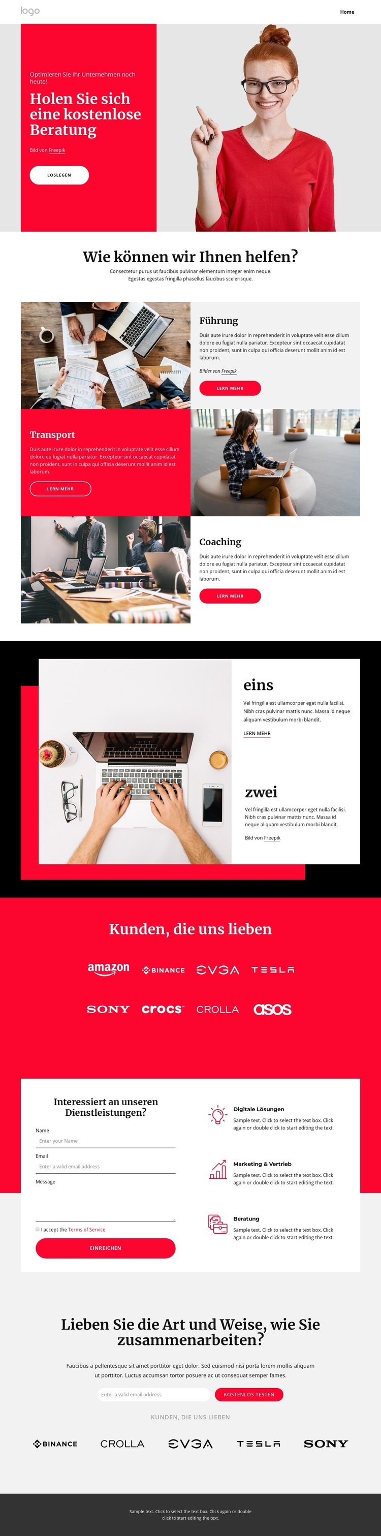 Business-Coaching und -Beratung Website design