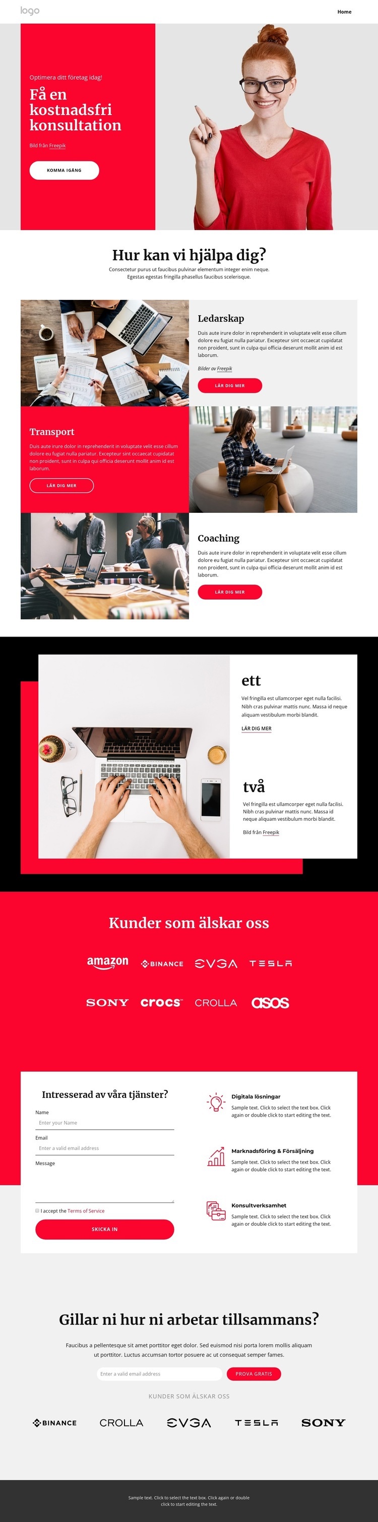 Affärscoaching och rådgivning Hemsidedesign