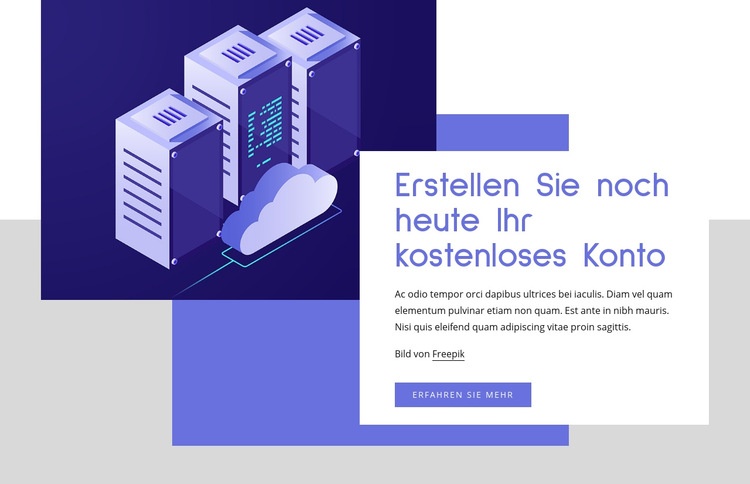 Cloud-Hosting-Dienste Eine Seitenvorlage