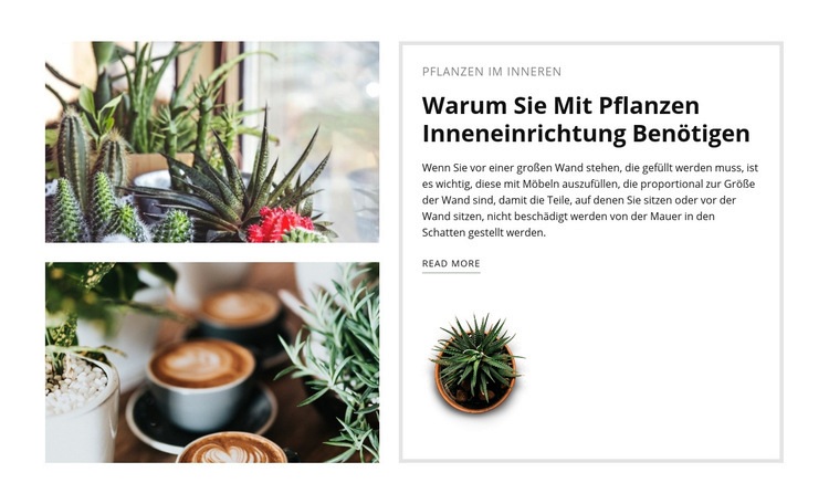 Innen mit Pflanzen dekorieren HTML5-Vorlage