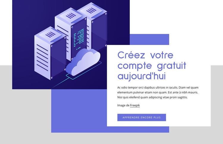 Services d'hébergement cloud Conception de site Web