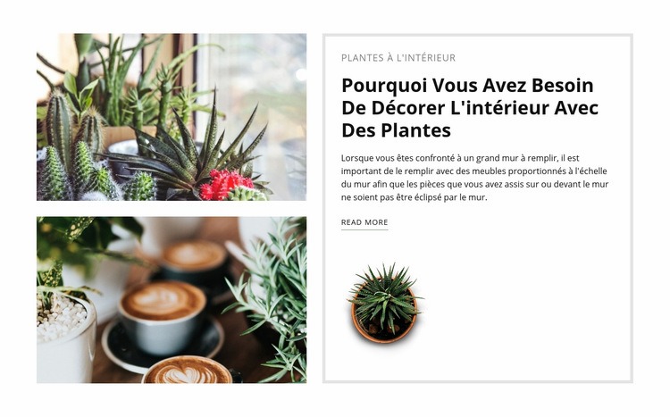 Décorer l'intérieur avec des plantes Maquette de site Web