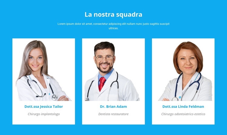 Il nostro team medico Costruttore di siti web HTML