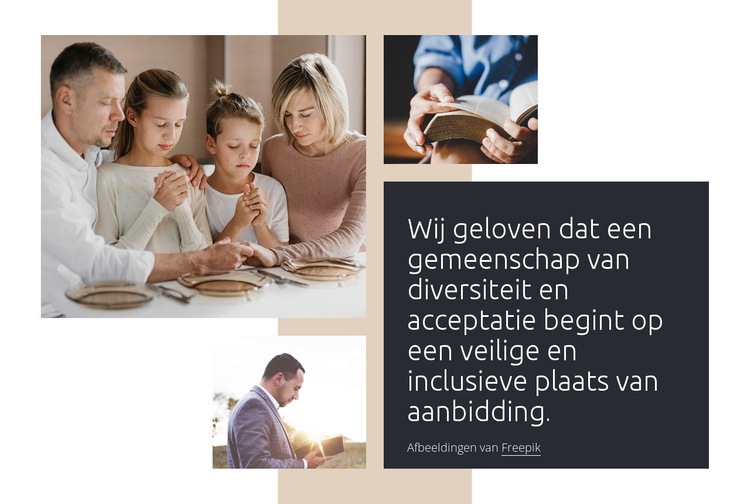 Gemeenschap is hoe we groeien Website mockup