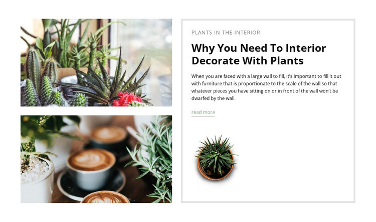 Decorate interior with plants One Page Template