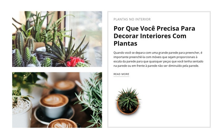Decore o interior com plantas Maquete do site