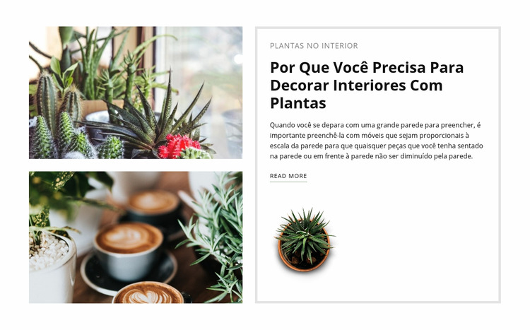 Decore o interior com plantas Template Joomla