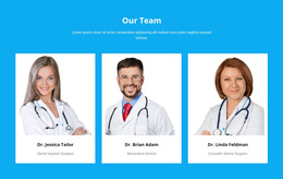 Our Medical Team - Webpage Layout