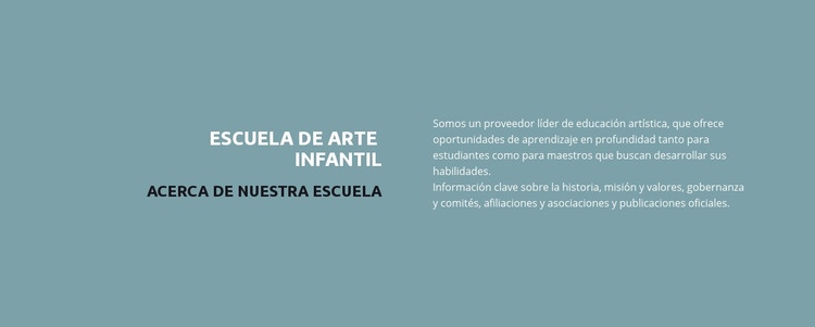 Texto sobre la escuela Plantillas de creación de sitios web