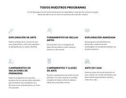 Todos Nuestros Programas Educativos: Inspiración De Plantilla De Una Página