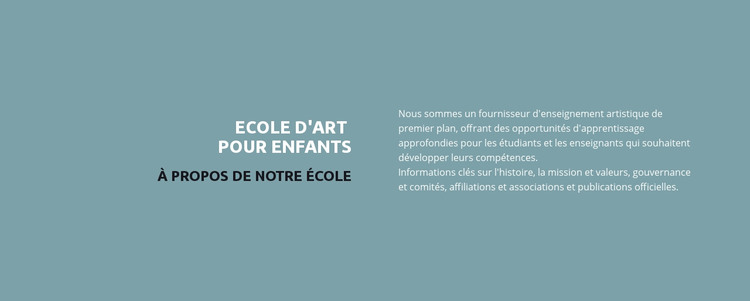 Texte sur l'école Modèle HTML