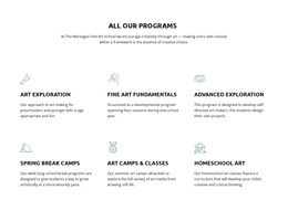 All Our Education Programs One Page Template