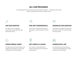 All Our Education Programs - One Page Template Inspiration