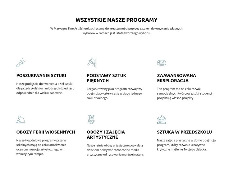 Wszystkie nasze programy edukacyjne Kreator witryn internetowych HTML