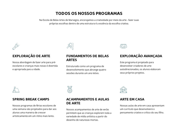 Todos os nossos programas de educação Modelo HTML