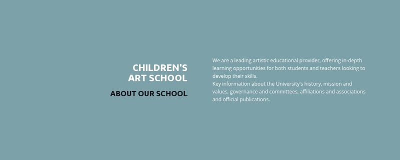 Text about school Squarespace Template Alternative