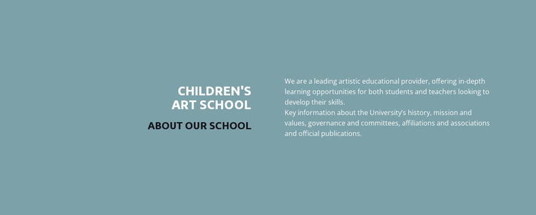 Text about school Website Mockup