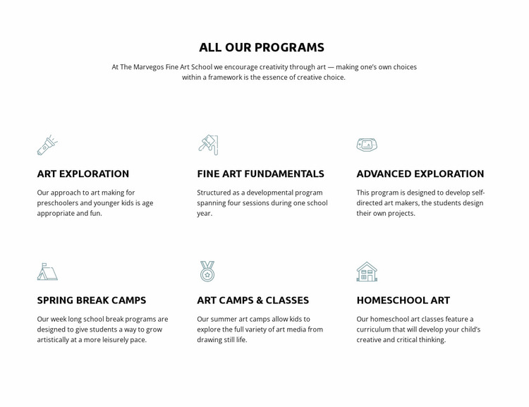 All our education programs Website Mockup