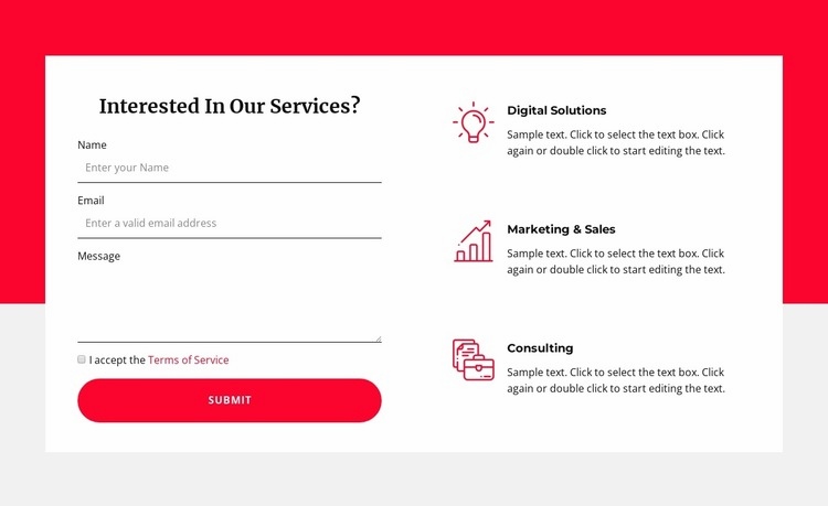 Contact form with grid repeater Elementor Template Alternative