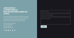 Diseño Web Para Información De Contacto Con Formulario