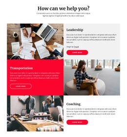 Leadership, Innovations, Coaching - Responsive Homepage Design