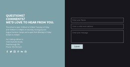 Contact Information With Form - Functionality Html Code