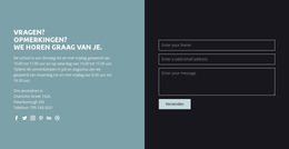 Contactgegevens Met Formulier - Eenvoudig Websitesjabloon