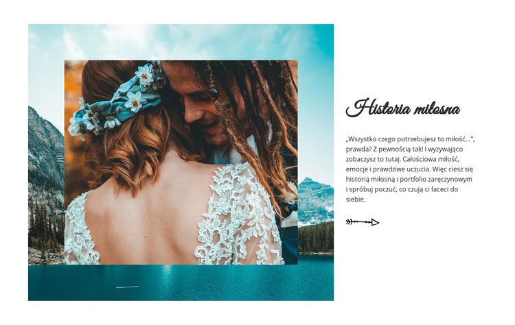 Ślubna historia miłosna Makieta strony internetowej