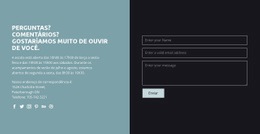 Informações De Contato Com Formulário - Online HTML Page Builder