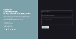 Webbdesign För Kontaktinformation Med Blankett