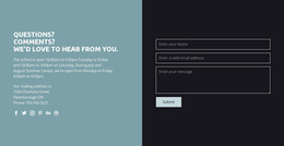 Contact Information With Form Template