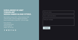 Form Ile Iletişim Bilgileri Için Web Tasarımı
