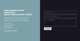 Form Ile Iletişim Bilgileri - Basit Web Sitesi Şablonu