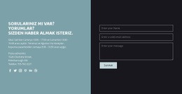 Form Ile Iletişim Bilgileri - En Iyi Web Sitesi Tasarımı