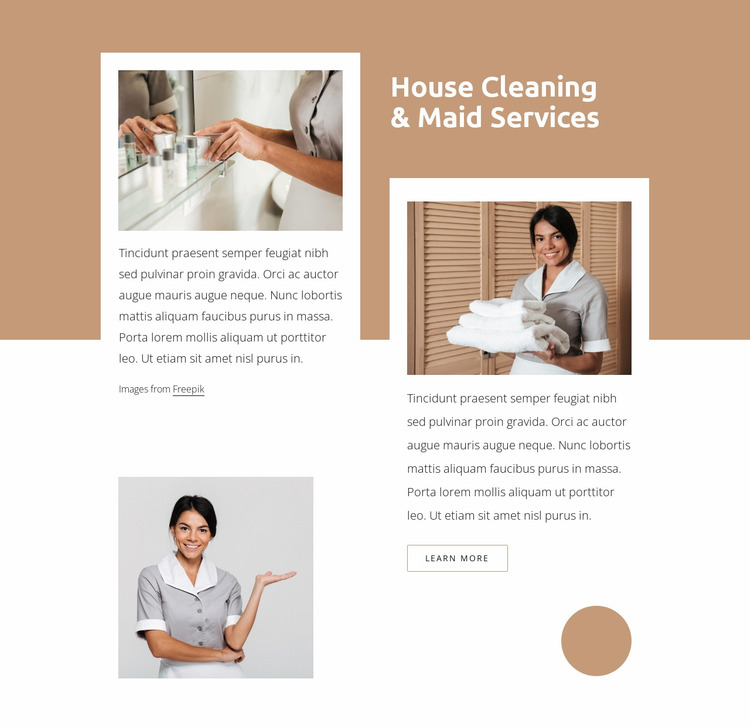 Maid services and house cleaning Website Mockup