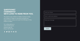 Contact Information With Form WordPress Theme