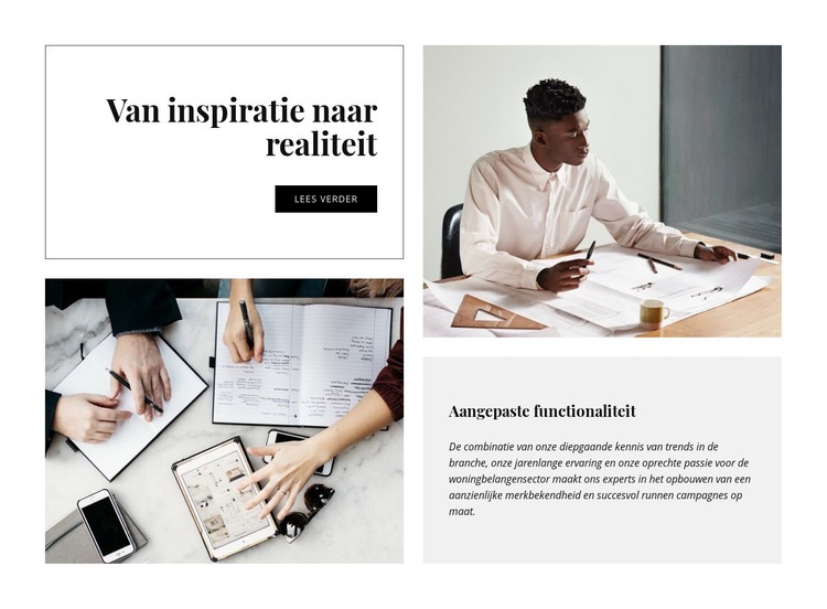 Van inspiratie tot realiteit Website mockup