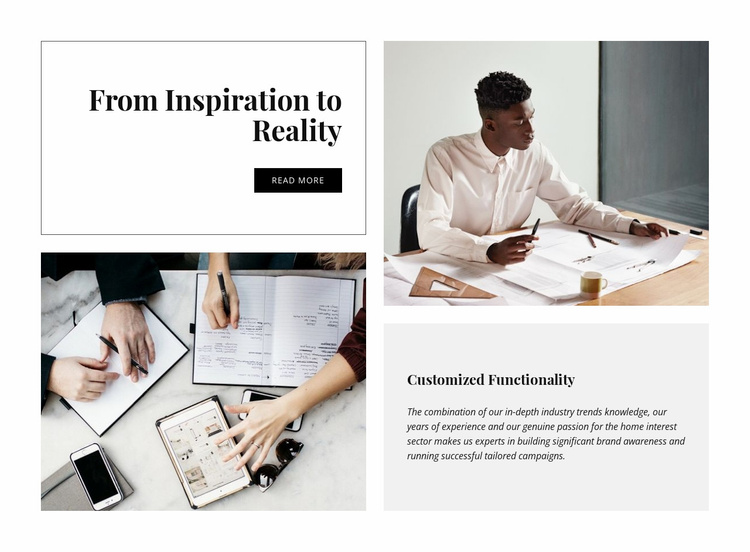From inspiration to reality Website Template