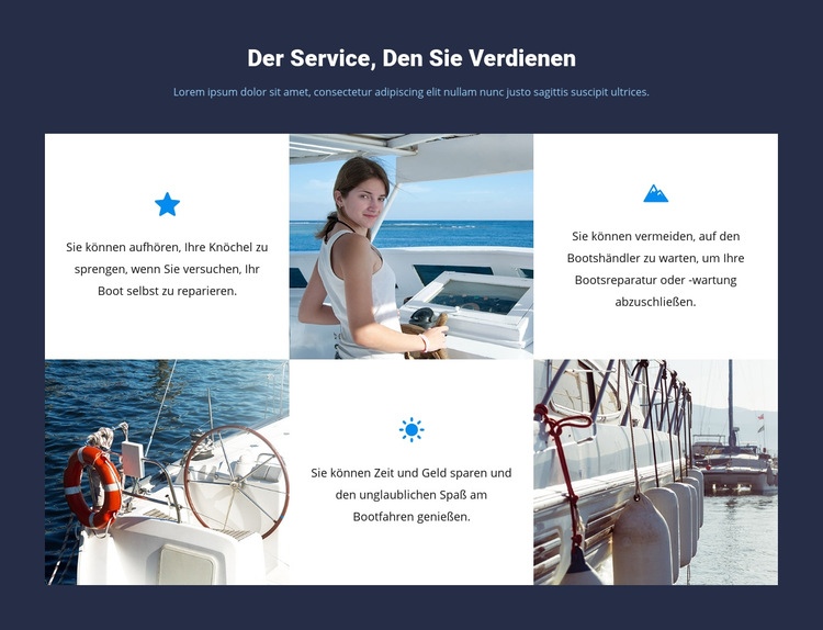 Service verdient Website design