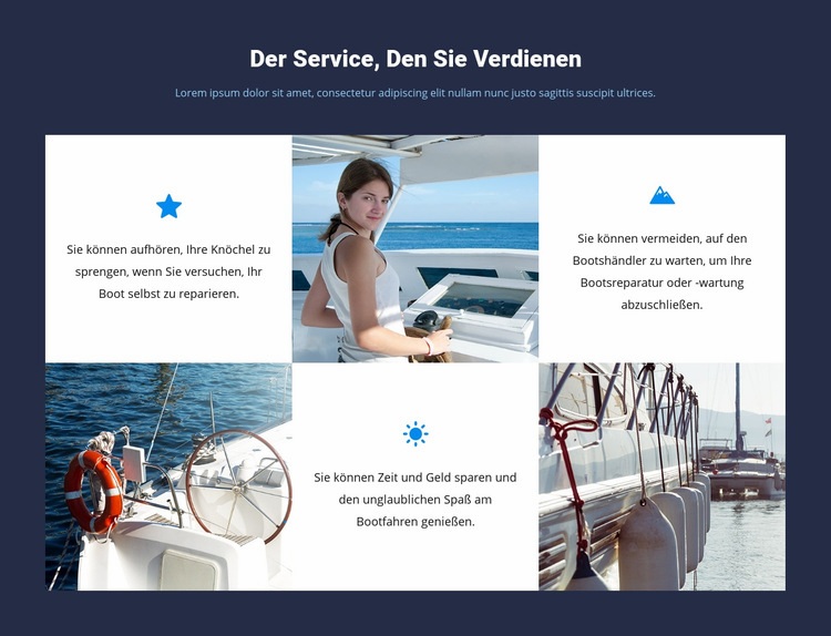 Service verdient Website-Modell