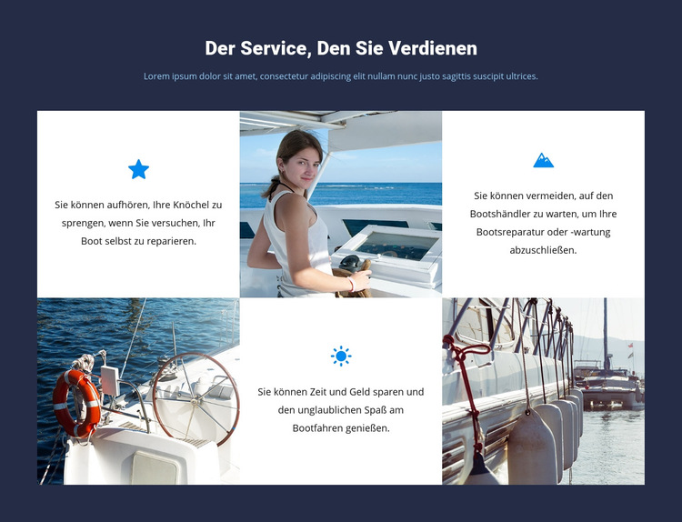 Service verdient Website-Vorlage