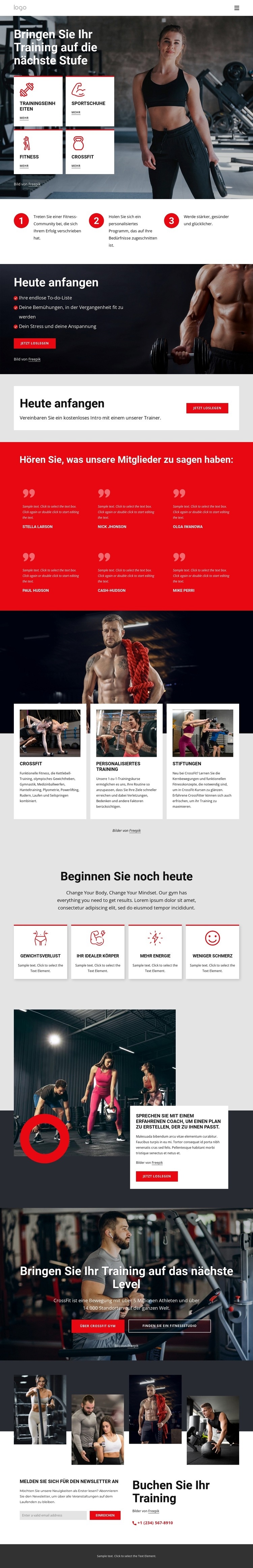 Crossfit-Trainingsgemeinschaft HTML Website Builder