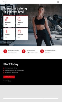 Crossfit training community - Html Code Example by Nicepage