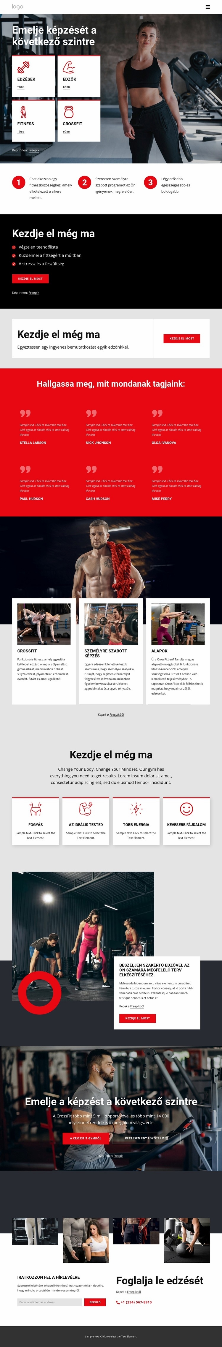 Crossfit edző közösség Weboldal tervezés