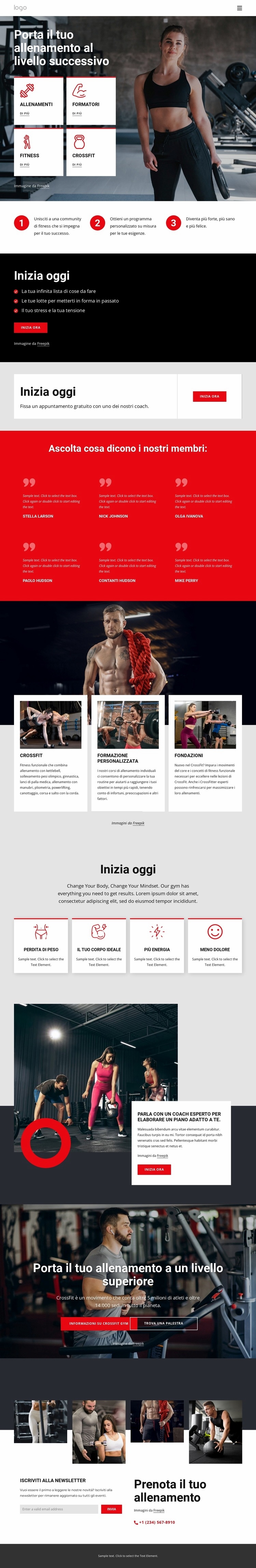 Comunità di allenamento crossfit Modello HTML5